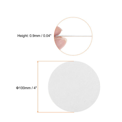 HARFINGTON 50pcs Round Adhesive Felt Circles, 100mm 4" Pre Cut Felt Craft Stickers Non-Woven Mini Felt Fabric Circles for DIY Sewing Handcraft Cut Projects Craft Finishing, White