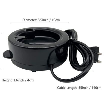 Electric Wax Seal Warmer with Spoon and Tweezers, for Wax Seal Stamp Envelope Letter Art Craft (Black Warmer)