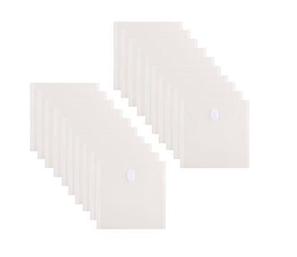 YESSART 7 x 7 Square Clear Plastic Envelopes Die Cut Stencil Storage Holder 20 Pack Hook Loop Closure