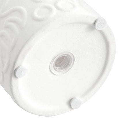 Bright Creations - Themed Designs, Unpainted Flower Pots with Drainage Holes, Rubber Plugs, and Small Sticker Pads (3x3x4 inches, White) - Set of 4