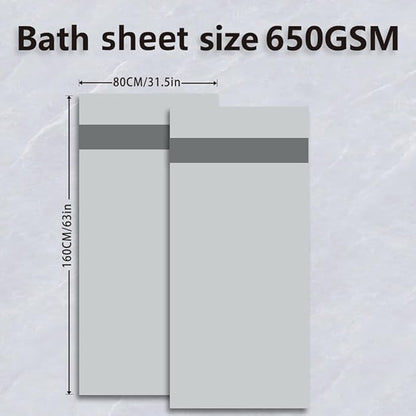 Fluffy Cotton Bath Towels Set650GSM, 2-Piece Set, Thickened and Enlarged