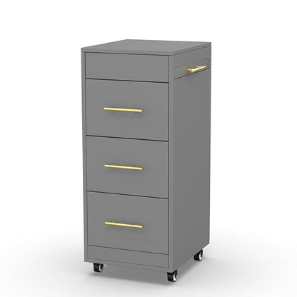 Salon Trolley Cart with Wheels, 3-Drawer Rolling Hair Styling Station, Mobile Beauty Trolley with Hot Tools Holder, Storage for Salon, Barbershop, Spa & Tattoo, Grey