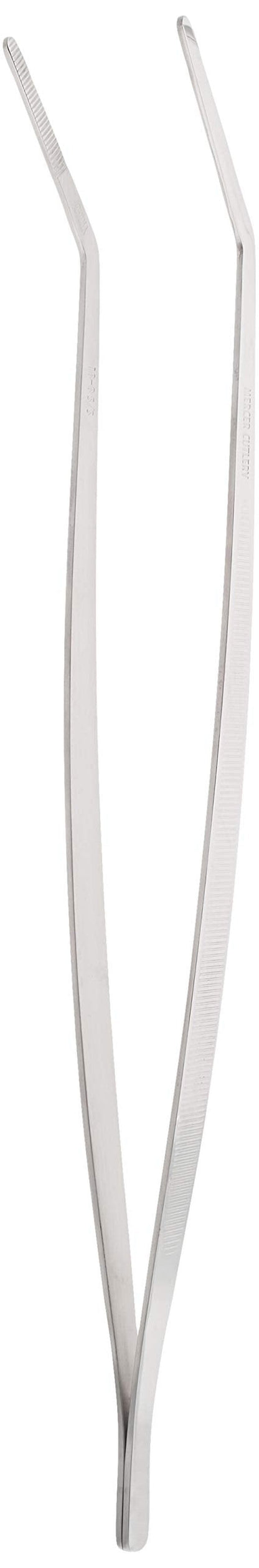 Mercer Culinary 18-8 Stainless Steel Chef Plating Tongs, Curved Tip, 11-3/4 Inch