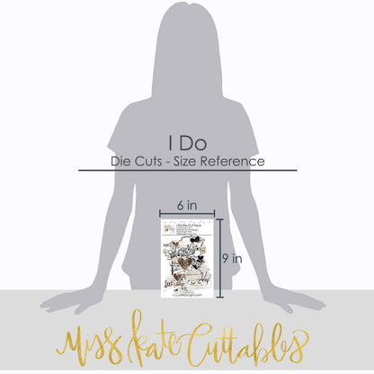 Paper Die Cuts - I Do - for Wedding - Over 60 Cardstock Scrapbook Die Cuts - by Miss Kate Cuttables