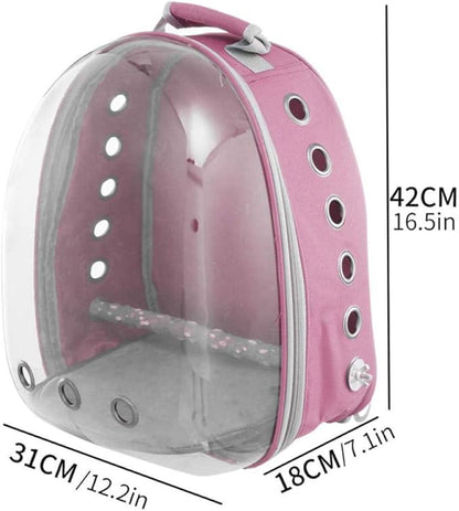 Bird Carriers Parrot Backpack Small Carrying Cage Outdoor Travel Comfortable Breathable Extensible Carrier Backbag 1Pcs Green