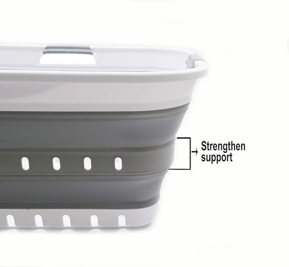 SAMMART 42L Collapsible Plastic Laundry Basket