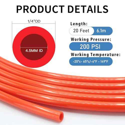 Air Line Service Kit for Air Spring Bag Suspension with Fittings, 20 FT PU Hose Tubing, 1/4 NPT Elbow Fitting, Valve Air Bag Suspension Kit Replacement Components