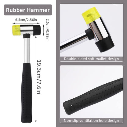 38 PCS Leather Stamping Tools, Leather Stamping Kit with 36pcs Letters and Numbers, Rubber Hammer for Leather Working