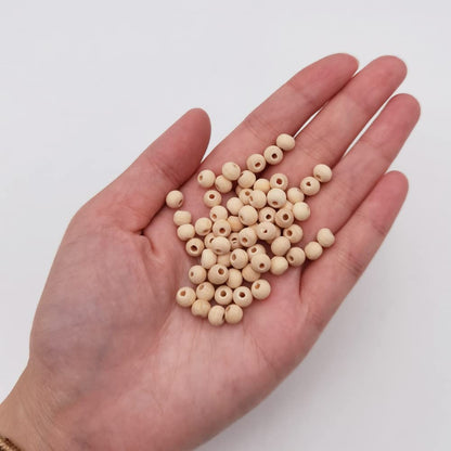 INSPIRELLE 4500pcs 6mm Natural Wood Beads Unfinished Round Wooden Loose Beads Wood Spacer Beads with 10M Jute Twine for Craft Making Home Decoration