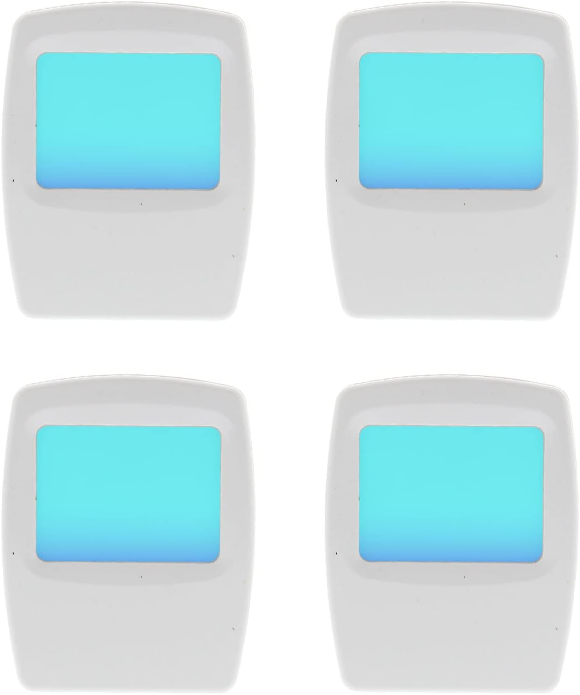 AMERELLE Always-On Blue Night Light, 4 Pack (71282) - Slim, Plug-in, LED Light with a Soft, Cool Blue Glow - Slim Suitable for Bedrooms, Bathrooms, Hallways, Kitchen, or Nursery