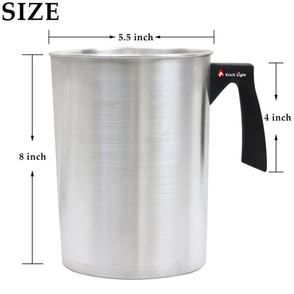 EricX Light Candle Making Pouring Pot, 4 pounds, Dripless Pouring Spout & Heat-resisting Handle Designed Wax Melting Pot, Aluminum Construction Candle Making Pitcher