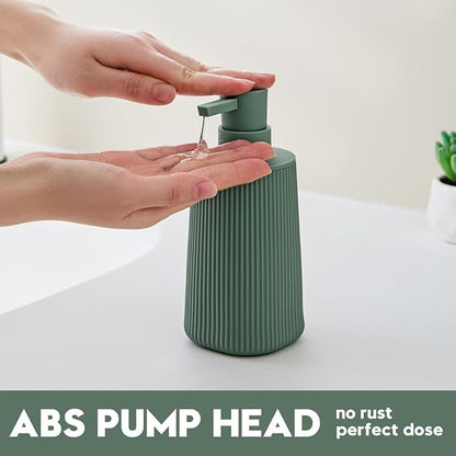 Small Soap Dispenser for Bathroom and Kitchen, Modern Farmhouse Striped Style