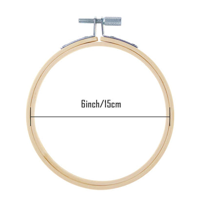 Pllieay 6 Pieces 6 inch/ 15cm Round Embroidery Hoops Bamboo Circle Cross Stitch Hoop Rings for Craft Sewing