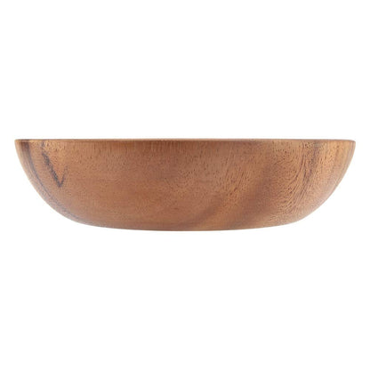 Miskall Wood Serving Bowls, 7.9 Inch Handcrafted Wooden Individual Bowls for Food/Soup/Salad/Pasta, Use as Snack Holder Plate for Kitchen and Dining