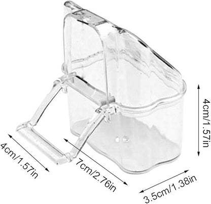 Parakeet Food Dispenser No Mess Feeder with Perch Feeding for Conure Cockatiel Install Out of Cage Bird Feeder for Outside Squirrel