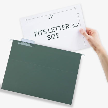 HERKKA Extra Capacity Hanging File Folders, 60 Pack Reinforced Letter Size Hanging Folders with Heavy Duty 3 Inch Expansion, Designed for Bulky Files, Medical Charts, Green