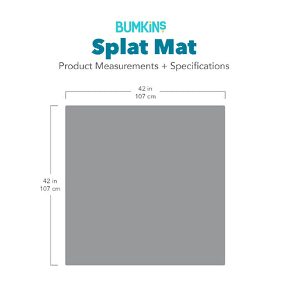 Bumkins Baby Splat Mat for Under High Chair, Babies Toddlers Eating Mess Mat, Waterproof Reusable Cloth for Arts and Crafts, Playtime Mat for Kids, Floors or Tables, Fabric 42inx42in, Boho Orange