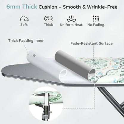 FIOBEE Ironing Board Cover and Pad Extra Thick Iron Board Pad