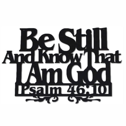 Inspirational Word Art, Christian Faith Biblical Verse Wall Sign, Hand-Made Wooden Decoration Plaque for Home, Office, Church – Real Wood – Made in the USA – 17 x 11 inches (Be Still)