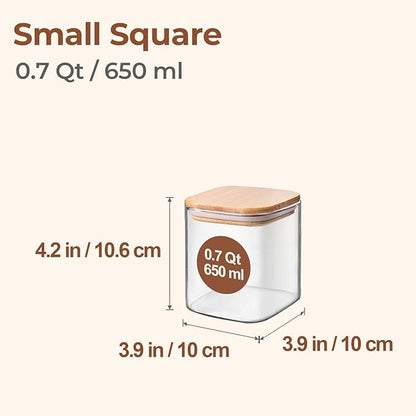 ComSaf 0.7 Qt Glass Food Storage Jars Set of 9, Pantry Organization Jar