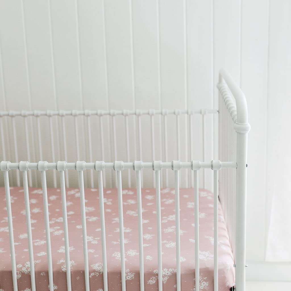 Crib Sheets Neutral - Fitted Baby Crib Sheets Bed for Girl Boy - 2 Pack Standard & Toddler Mattress (Antique Rose) - Buttery Soft Organic Cotton Blend