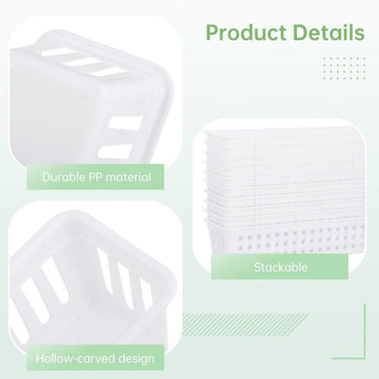 Lnrueg 20 PCS Classroom Storage Baskets, 10.2 x 3.1 x 2.4 inches,Plastic Classroom Pencil Organizers, Pencil and Pen Organizer Baskets, Durable PP Storage Trays for Home School Office Supplies