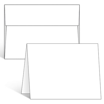 Ohuhu Blank White Cards and Envelopes 100 Pack - 5" x 7" Heavyweight Folded Cardstock and A7 Envelopes for DIY Greeting Cards Wedding Birthday Invitations Baby Shower Thank You Cards and All Occasions