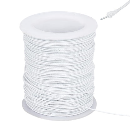 OLYCRAFT 50 Yards/45.7m White Wire Cotton Covered Cloth Covered Stem Floral Wire with Metal Wire Inside Cotton Covered Millinery Wire for Sewing Supplies DIY Making Accessories