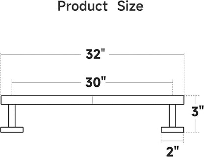 USHOWER Polished Chrome Bath Towel Bar, 30-Inch Towel Rack for Bathroom Wall-Mounted, Thicken SUS304 Stainless Steel Towel Rod (Total Length 32-Inch)