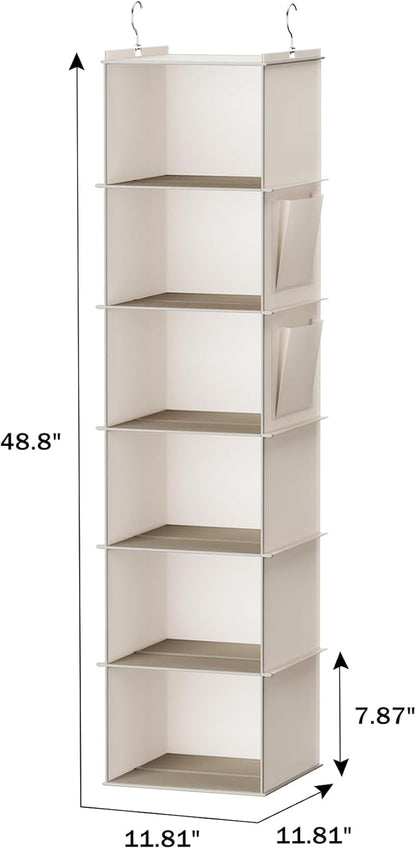 YOUDENOVA Hanging Closet Organizer, 6-Shelf Closet Hanging Storage