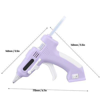 Cordless Hot Glue Gun Kit, High Temperature Mini Electric Hot Glue Kit with 10Pcs 7mm High Adhesion Sticks, Hot Melt Glue Tool for Home Repair, Arts & Crafts (Violet)