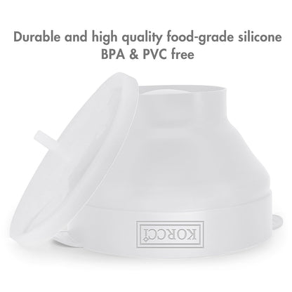 The Original Korcci Microwaveable Silicone Popcorn Popper, Microwave Popcorn Popper, Collapsible Microwave Popcorn Maker Bowl, No Oil Required, Use In Microwave, Dishwasher Safe (Blue)