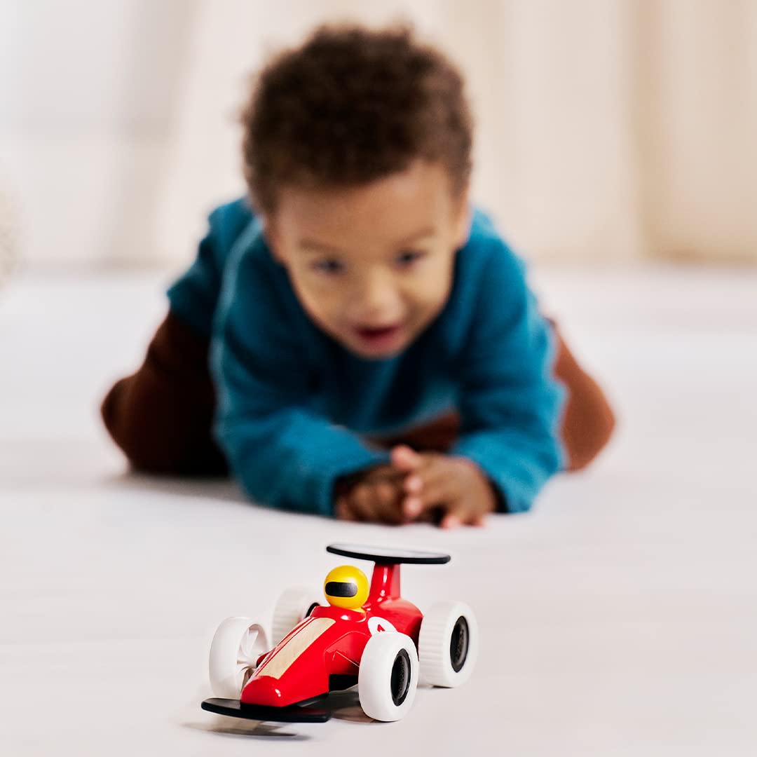 BRIO 30308 - Large Pull Back Race Car - Durable Wooden Toy Car | Enhances Motor Skills | Encourages Crawling and Walking | Eco-Friendly and FSC Certified Materials | Suitable for Kids 18+ Months