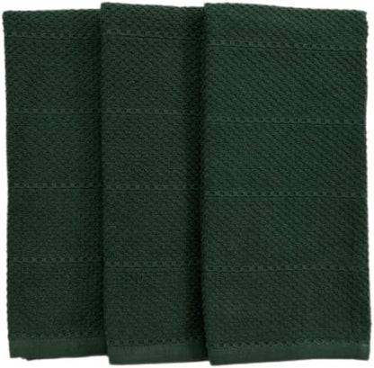 Serafina Home Dark Green Kitchen Dish Towels: 100% Cotton Cloth Soft Cleaning