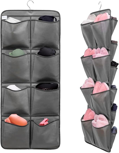 Dual Sided Hanging Closet Organizer Shoe Rack Holder
