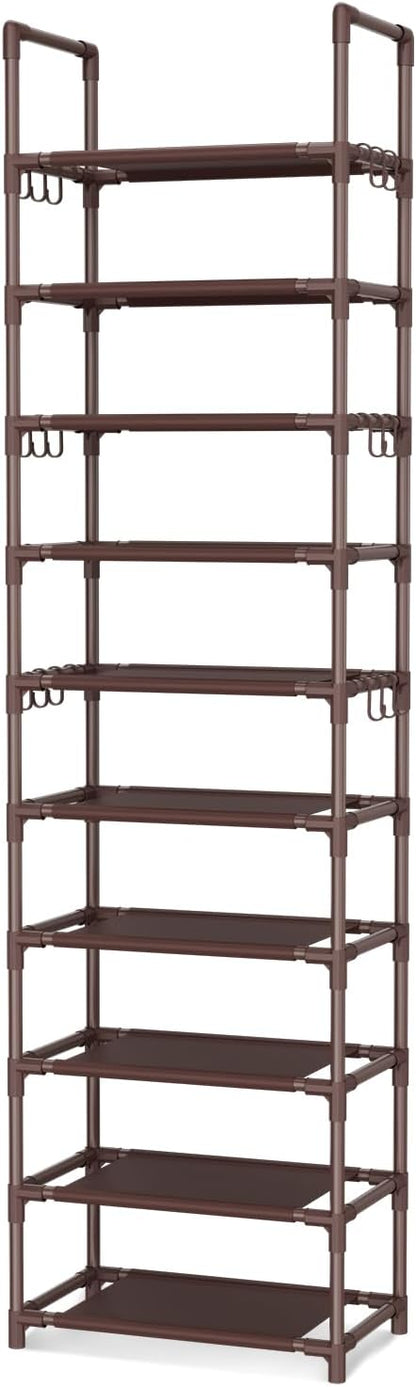 VTRIN 10 Tiers Tall Shoe Rack Holds 20-25 Pairs of Shoes Sturdy Vertical Shoe