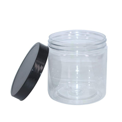 zmybcpack 12 Pack 16 oz Plastic Jars with Lids, Extra Labels, 1 Pen, Clear PET Seal Jar for Food Storage,Wide Opening Storage jar For Dry Food, Peanut, Powder, Kitchen & Craft Storage