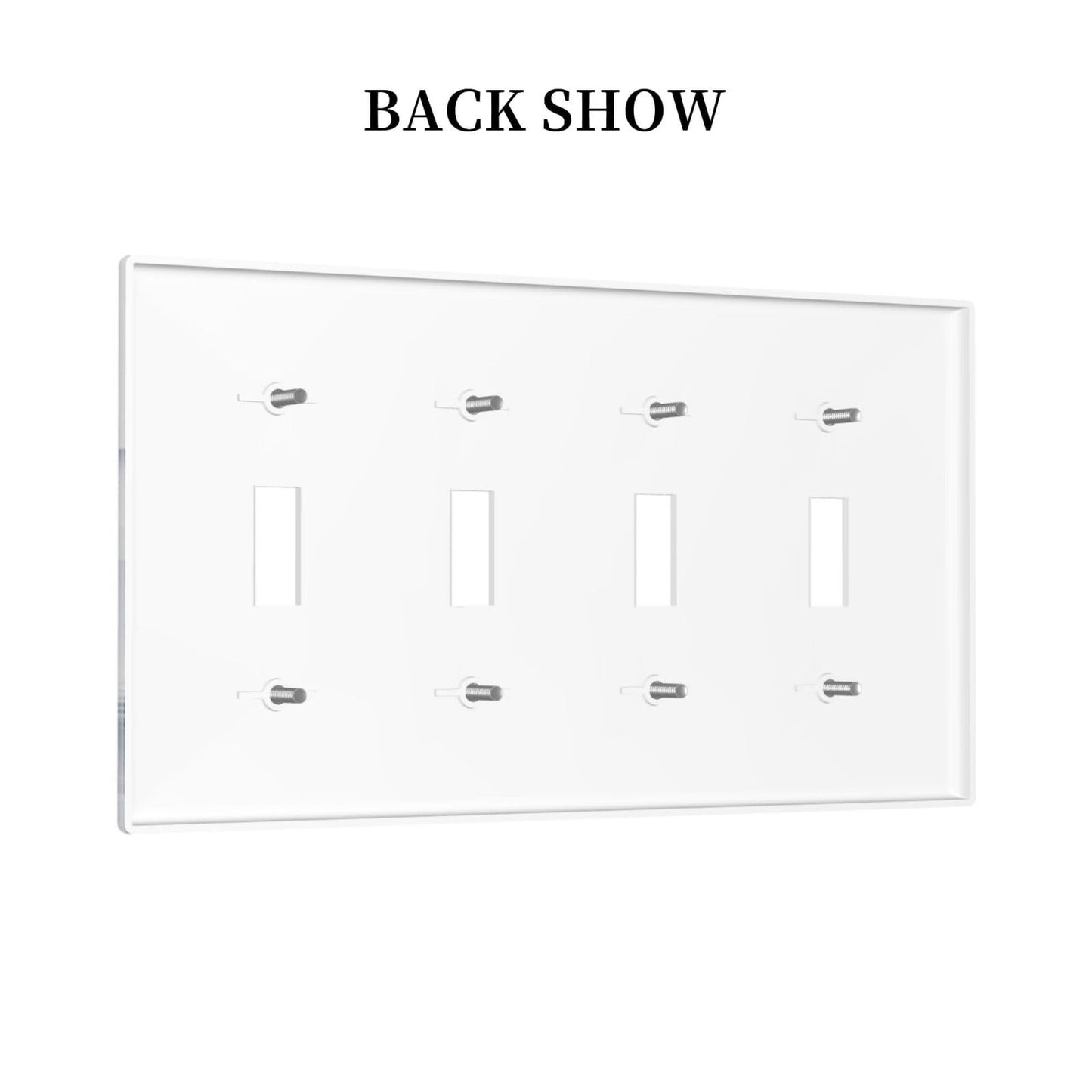 Spshian Light Switch Cover Black White Ink Forest Wolf Moon Mountain 4 Gang Switch Plate Covers Quad Toggle Wall Plates Decorative Switchplate Electrical Faceplate for Bathroom Bedroom Decor