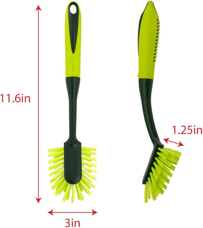 Pine-Sol Long Handle Dish Brush – Heavy Duty Bristle Kitchen Scrubber, Safe