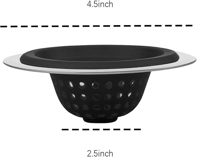 2 Pack Silicone Sink Drain Strainer | 4.5 Inch Wide Rim Filter Kitchen Strainer