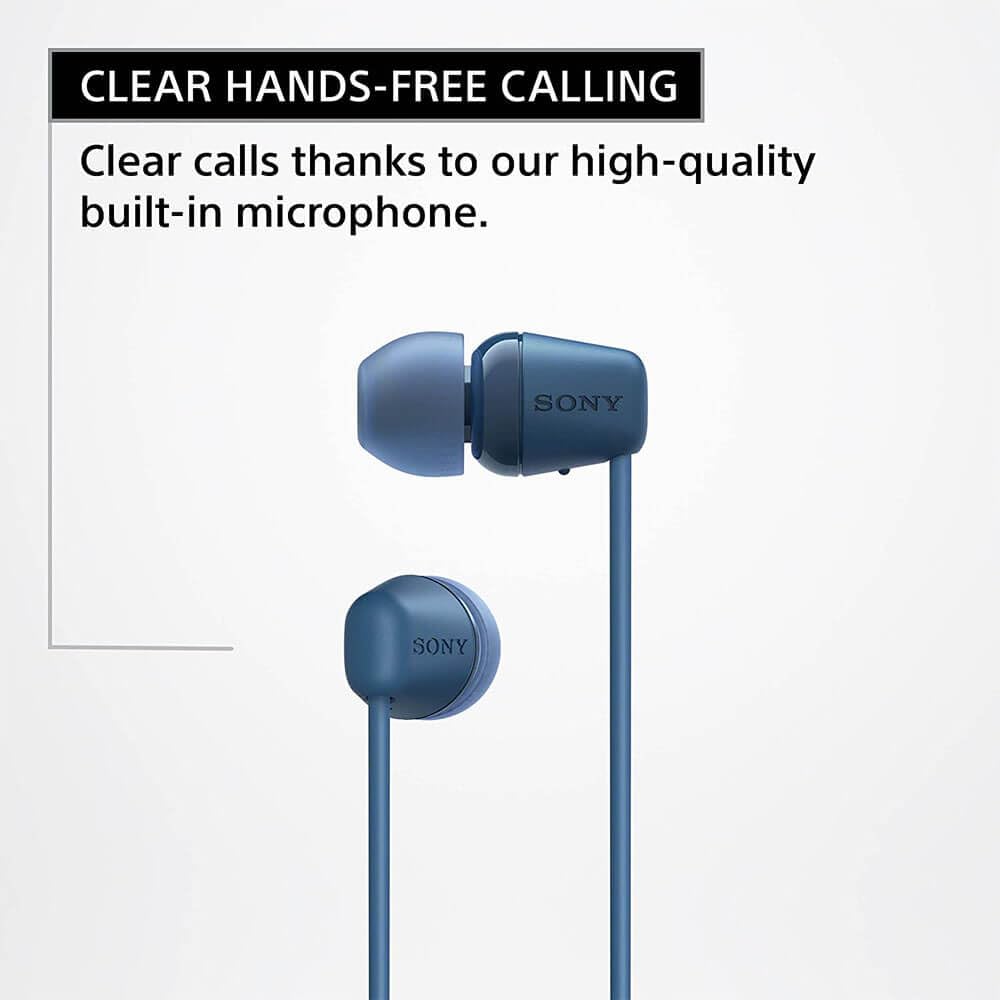 Sony WI-C100 Wireless in-Ear Bluetooth Headphones with Built-in Microphone, White