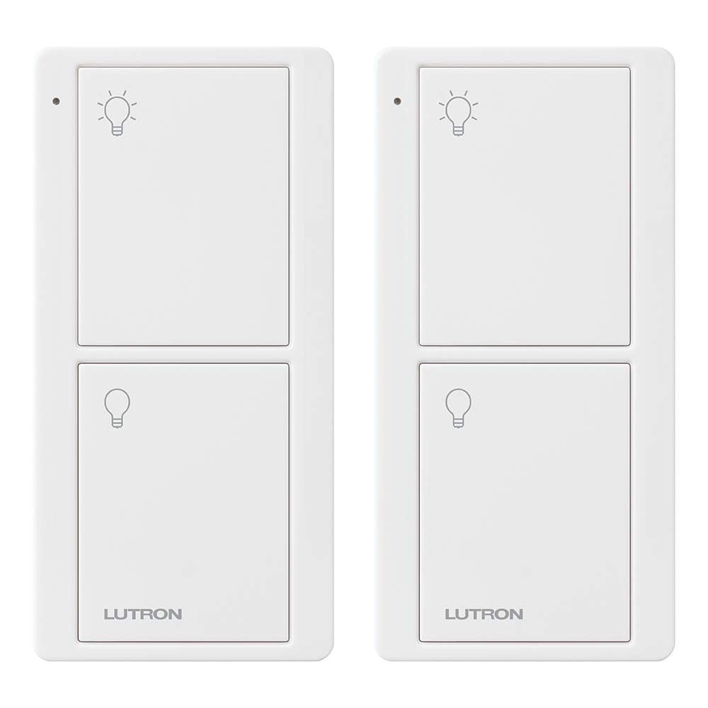 Lutron Pico Remote for Caseta Smart Switch, 2-Button Control , On/Off Control, For Table Top or Wallmount Use, PJ2-2B-GWH-L01, White