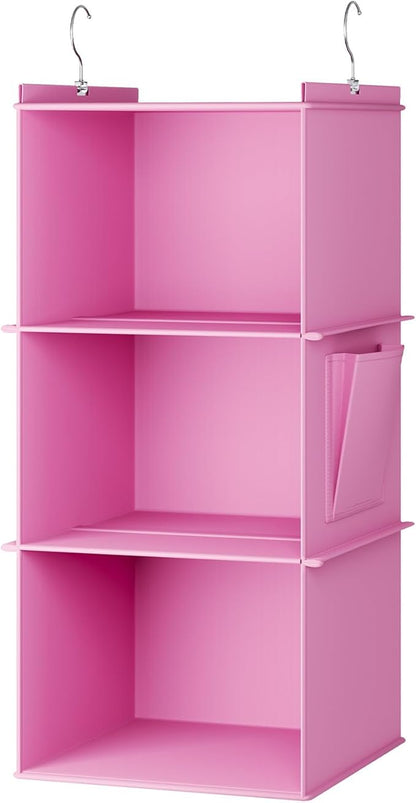YOUDENOVA Hanging Closet Organizer, 3-Shelf Closet Hanging Storage Shelves
