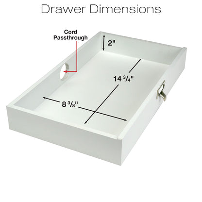 EXCELLO GLOBAL PRODUCTS Wooden Monitor Stand: Includes Drawer for Desktop Organization of Notebooks, Pens, Pencils & Office Supplies (White)