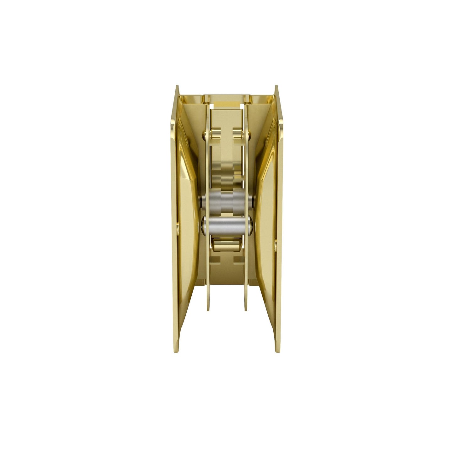 Onward 1700BPSBC Pocket Door Pull with Passage Lock-Rectangular, Brass