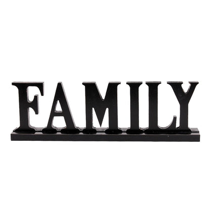 E-view Wooden Family Sign for Home Decor - Decorative Letters Tabletop Word Plaque Home Décor Accents