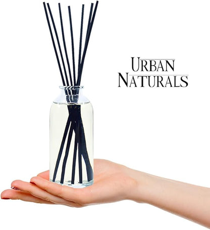 Urban Naturals Warm Vanilla Amber Reed Diffuser Gift Set | Creamy. Warm. Sultry. Notes of Sandalwood, Amber & Smoked Vanilla | Made with Essential Oils & Real Botanical Pieces