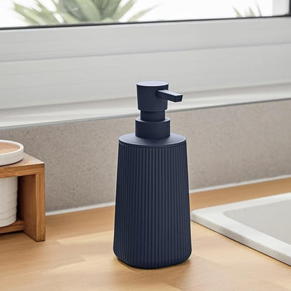 Small Soap Dispenser for Bathroom and Kitchen, Modern Farmhouse Striped Style