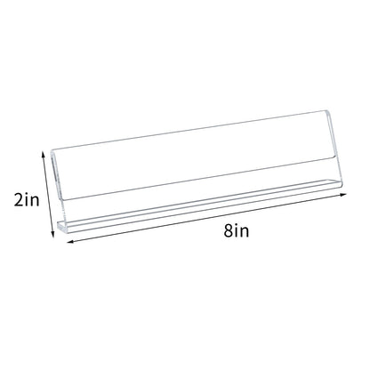 Acrylic 12 Pack Name Plates for Desks, AITEE 2x8 Clear Desk Name Plate Personalized, Desk Sign Holder for Table Display, Tent Name Plate Display for Office Conference, Business Event/School Classroom