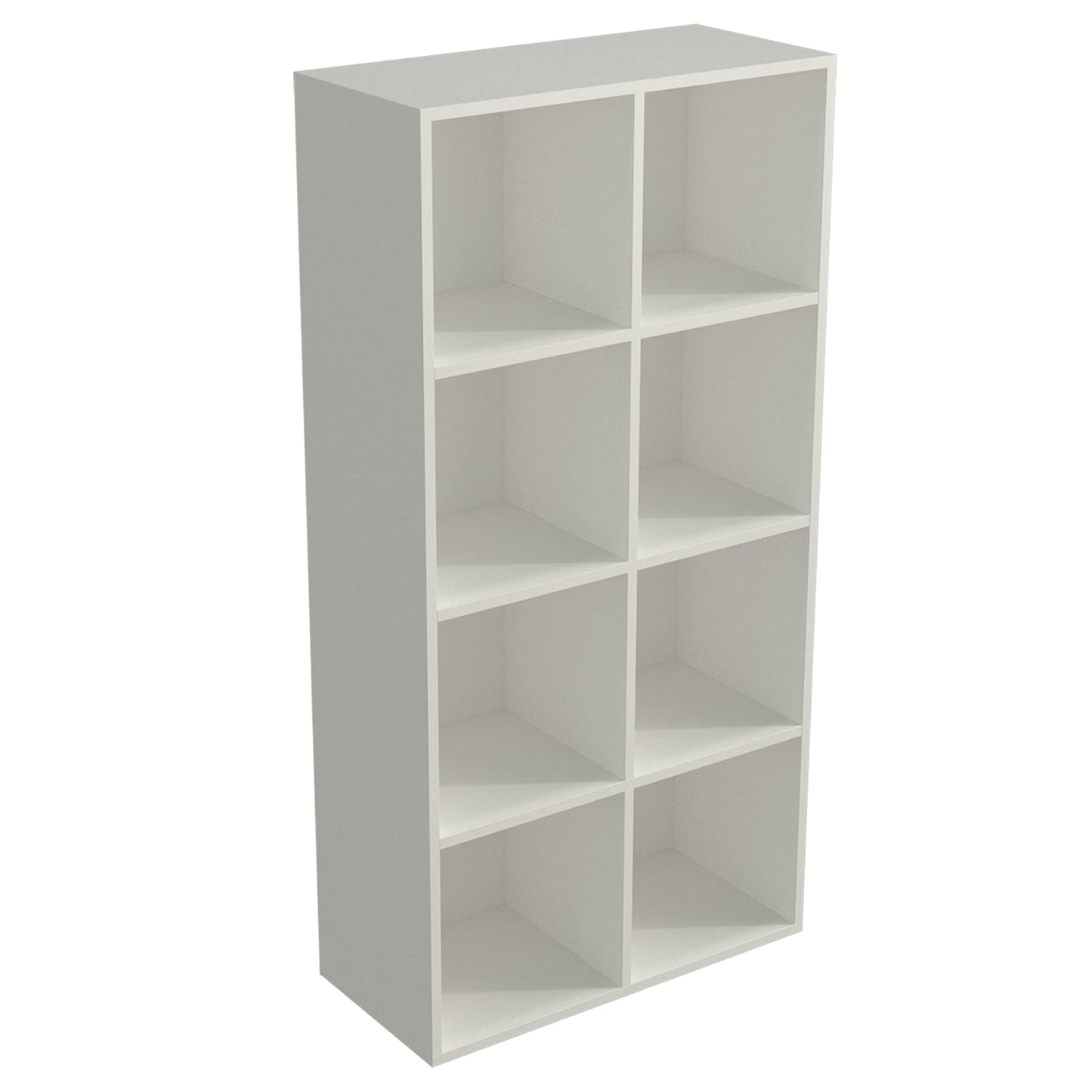 OSCHF 8-Cube Storage Shelf Bookcase - Wooden 4-Tier Floor Standing Open Bookshelf, Modern TV Stand up to 55 Inchs for Home and Office, Warm White